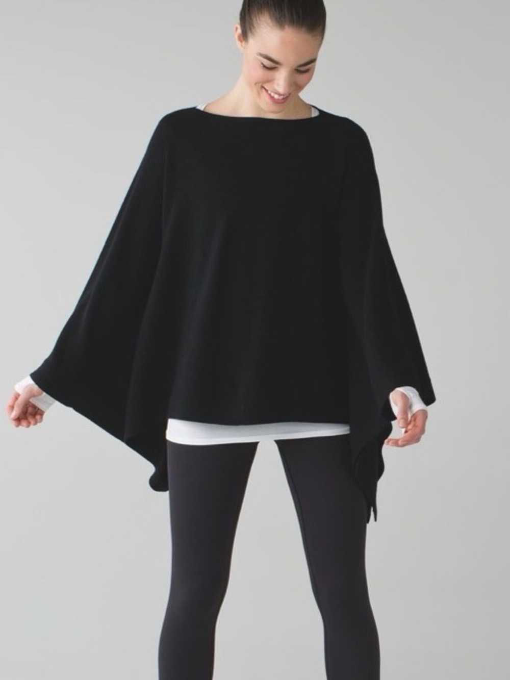 lululemon athletica “Divinity” Black Merino Poncho